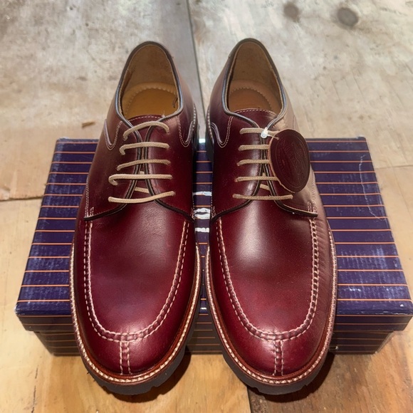 NEW!! Men’s Alan Payne Curtis Burgundy Chrome Leather Oxfords Size 10M